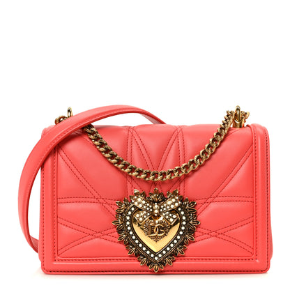 Dolce & Gabbana Lambskin Medium Devotion Crossbody Bag Corallo 1 of 11