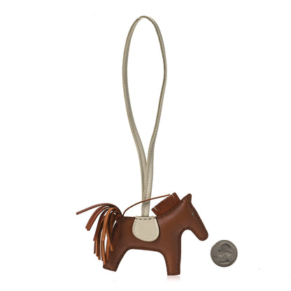 Hermes Milo Lambskin Grigri Rodeo Horse Bag Charm PM Craie Gold Pain D'epice Epice 2 of 5