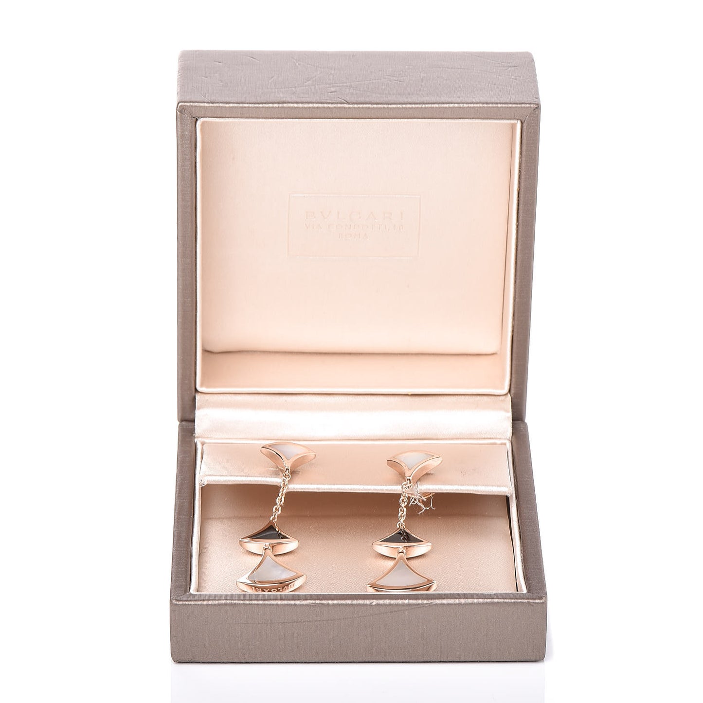 18K Rose Gold Black Onyx Mother of Pearl Divas' Dream Drop Earrings