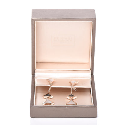 Bulgari 18K Rose Gold Black Onyx Mother of Pearl Divas' Dream Drop Earrings 7 of 7