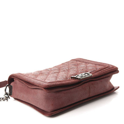 Chanel Iridescent Calfskin Quilted Medium Gentle Boy Flap Dark Red 4 of 12