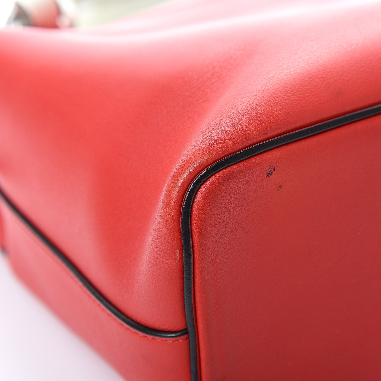 Lambskin Small Soft Cube Satchel Bright Red