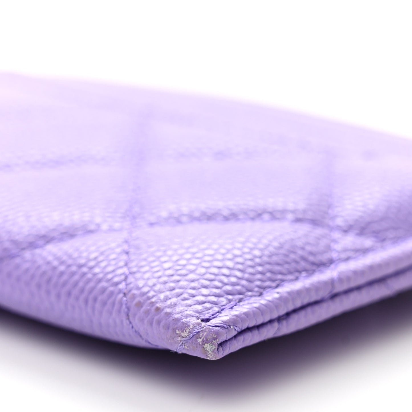 Caviar Quilted Wallet Purple