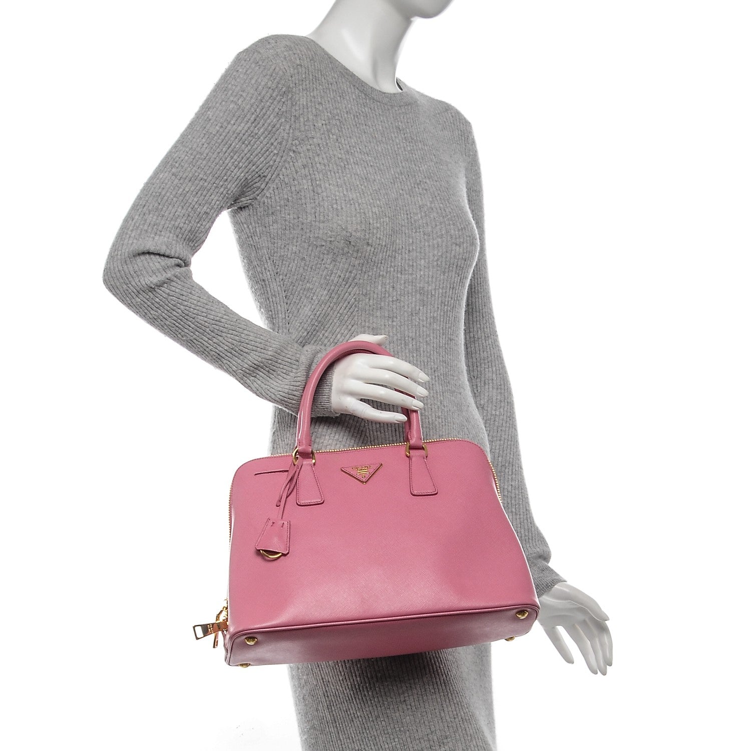 Prada Saffiano Lux Large Promenade Tote Begonia 3 of 12