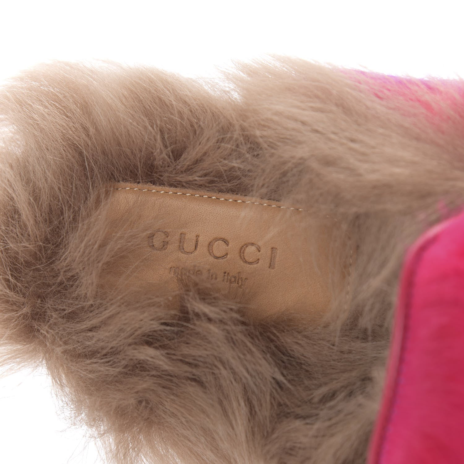 Gucci Merino Wool Womens Princetown Slippers 36.5 Raspberry Lipstick Natural 7 of 9
