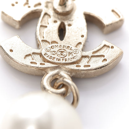 Chanel Pearl Enamel World CC Drop Earrings Gold Ivory 4 of 4