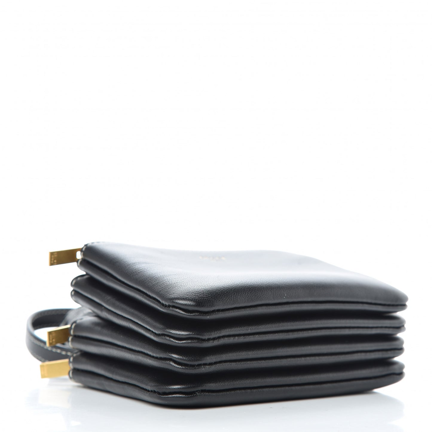 Lambskin Mini Trio Crossbody Bag Black