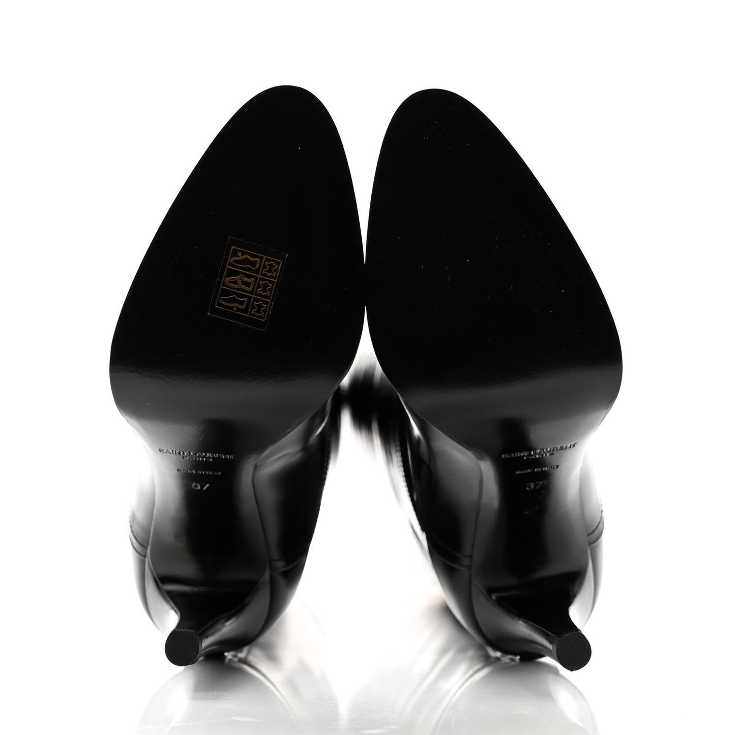 Patent Calfskin Diane 100 Boots 37 Black
