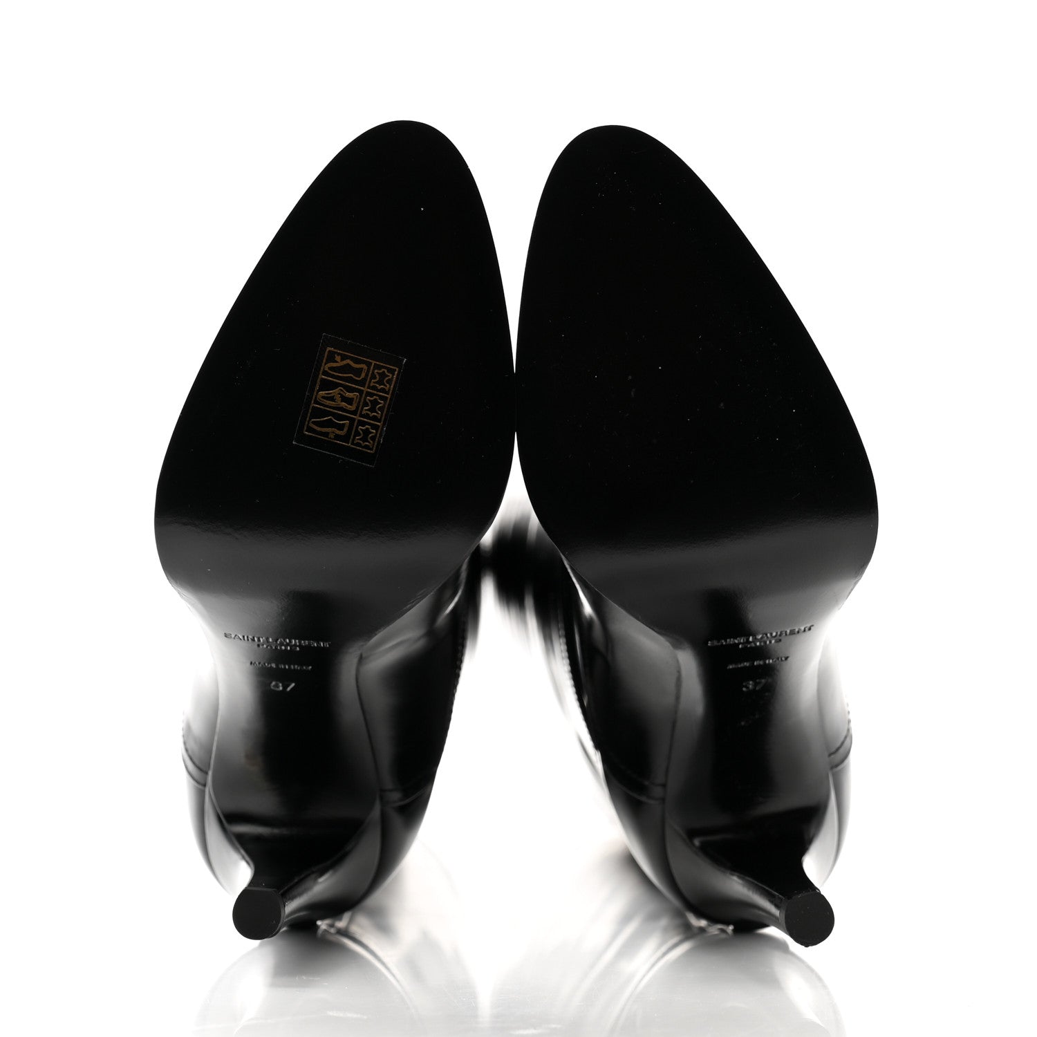 Saint Laurent Patent Calfskin Diane 100 Boots 37 Black 5 of 9