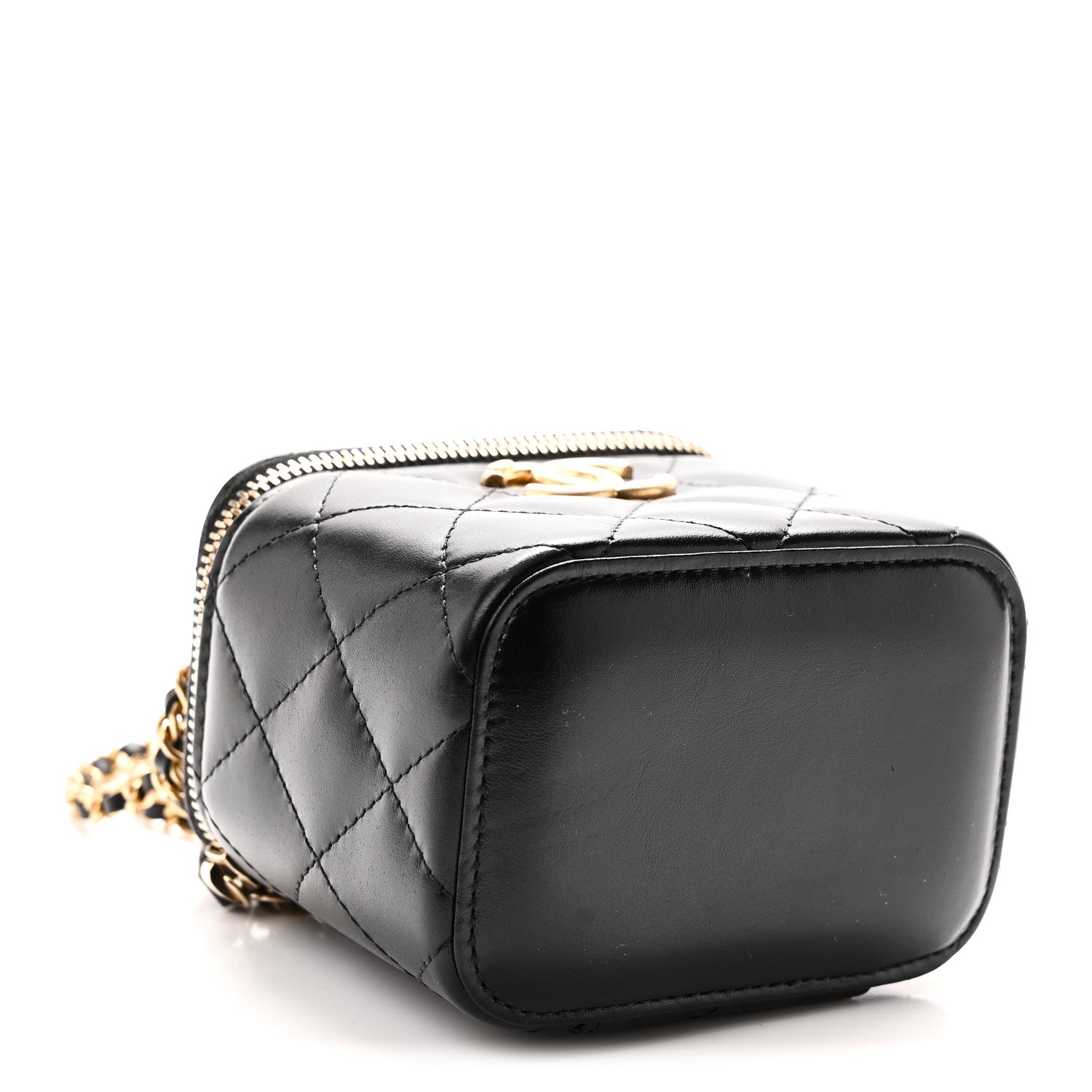 Chanel Calfskin Quilted Mini Perfect Fit Vanity Case With Chain Black 4 of 10