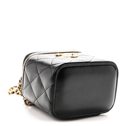 Chanel Calfskin Quilted Mini Perfect Fit Vanity Case With Chain Black 4 of 10