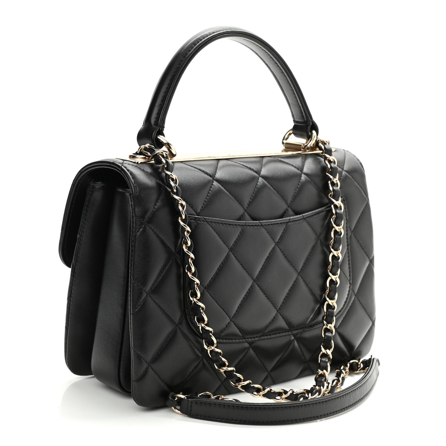 Chanel Lambskin Quilted Small Trendy CC Dual Handle Flap Bag Black 3 of 11