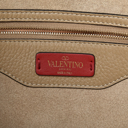 Valentino Garavani Grained Calfskin Small Rockstud Shoulder Tote Beige 6 of 9