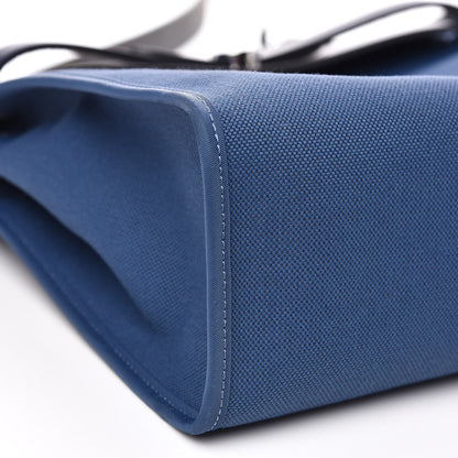 Hermes Vache Hunter Toile Herbag Zip 31 PM Bleu Brighton Bleu Saphir 7 of 12