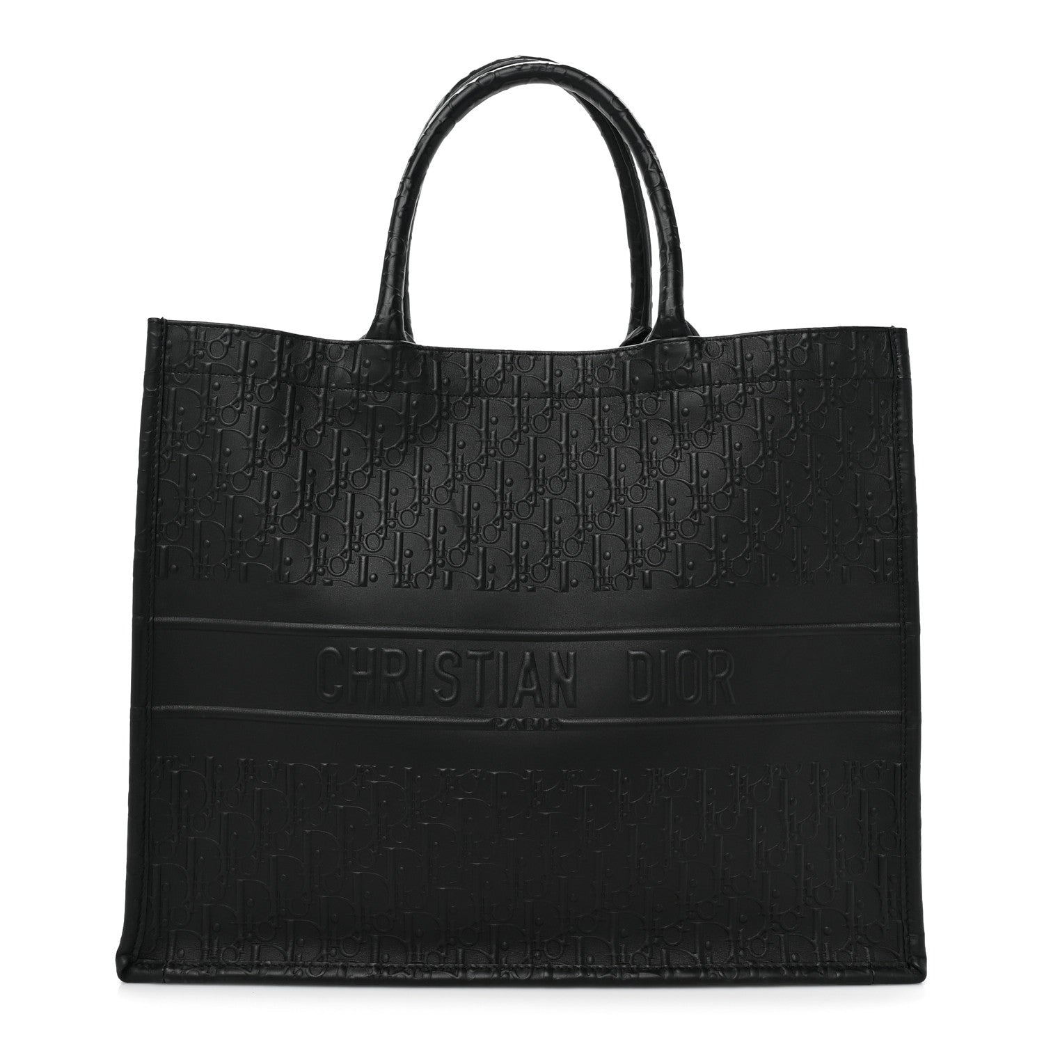 Christian Dior Oblique Calfskin Embossed Large Book Tote Black 1 of 13
