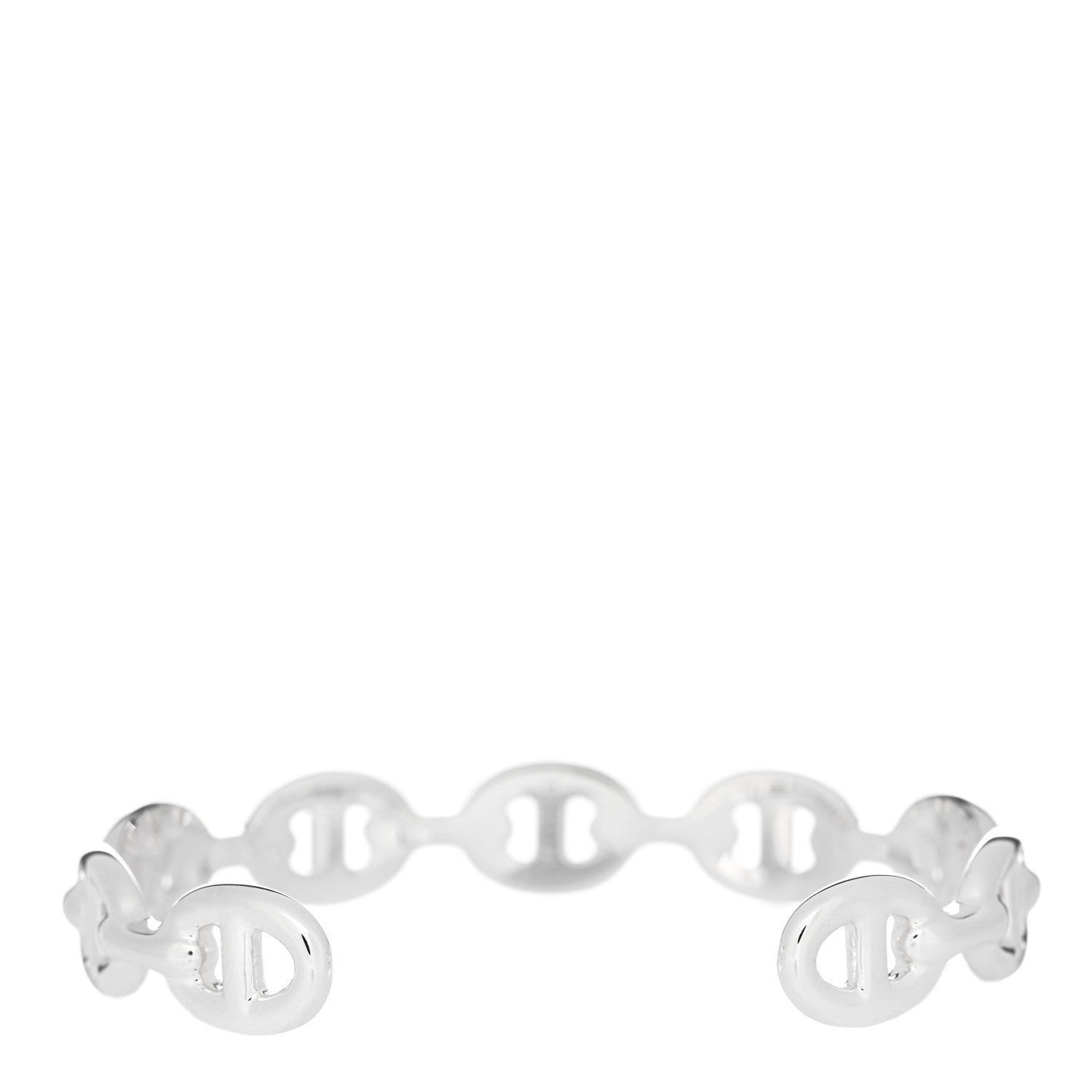 Hermes Sterling Silver MM Chaine d'Ancre Enchainee Cuff Bracelet ST 2 of 5