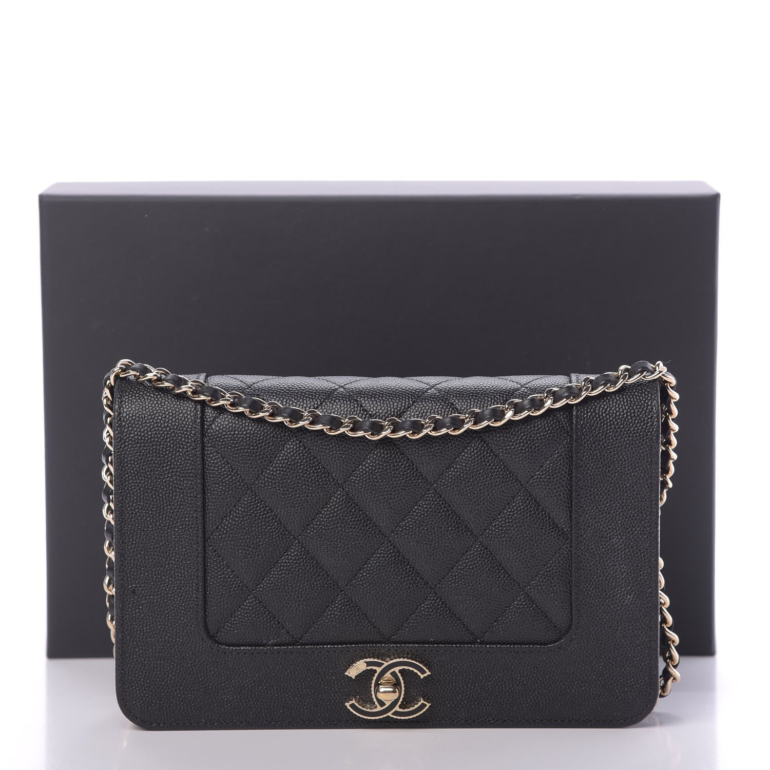 Chanel Caviar Quilted Vintage Mademoiselle Wallet On Chain WOC Black 20 of 20