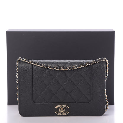 Chanel Caviar Quilted Vintage Mademoiselle Wallet On Chain WOC Black 20 of 20