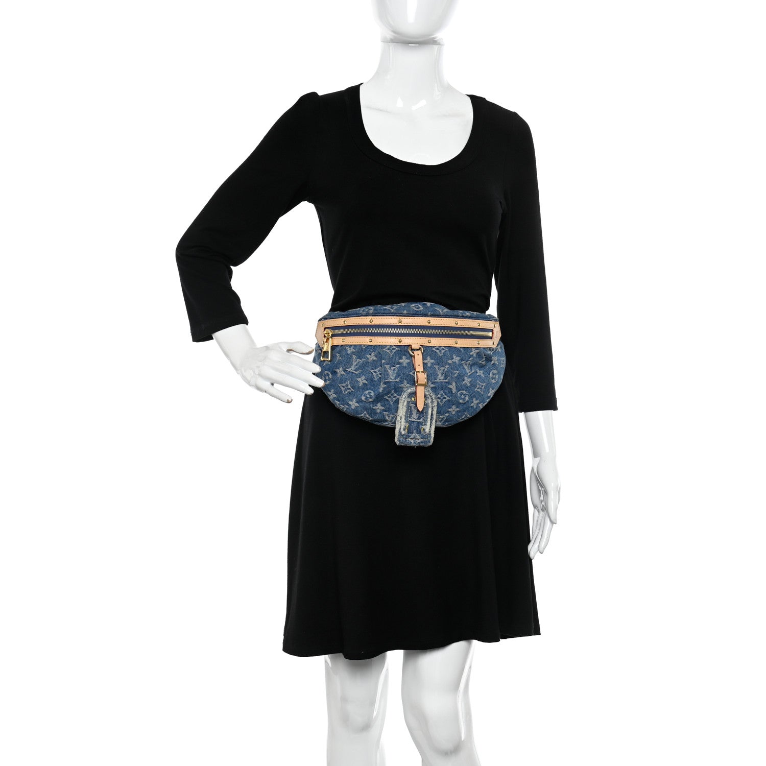Louis Vuitton Monogram Denim High Rise Bumbag Blue 2 of 10