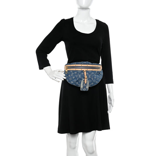 Monogram Denim High Rise Bumbag Blue