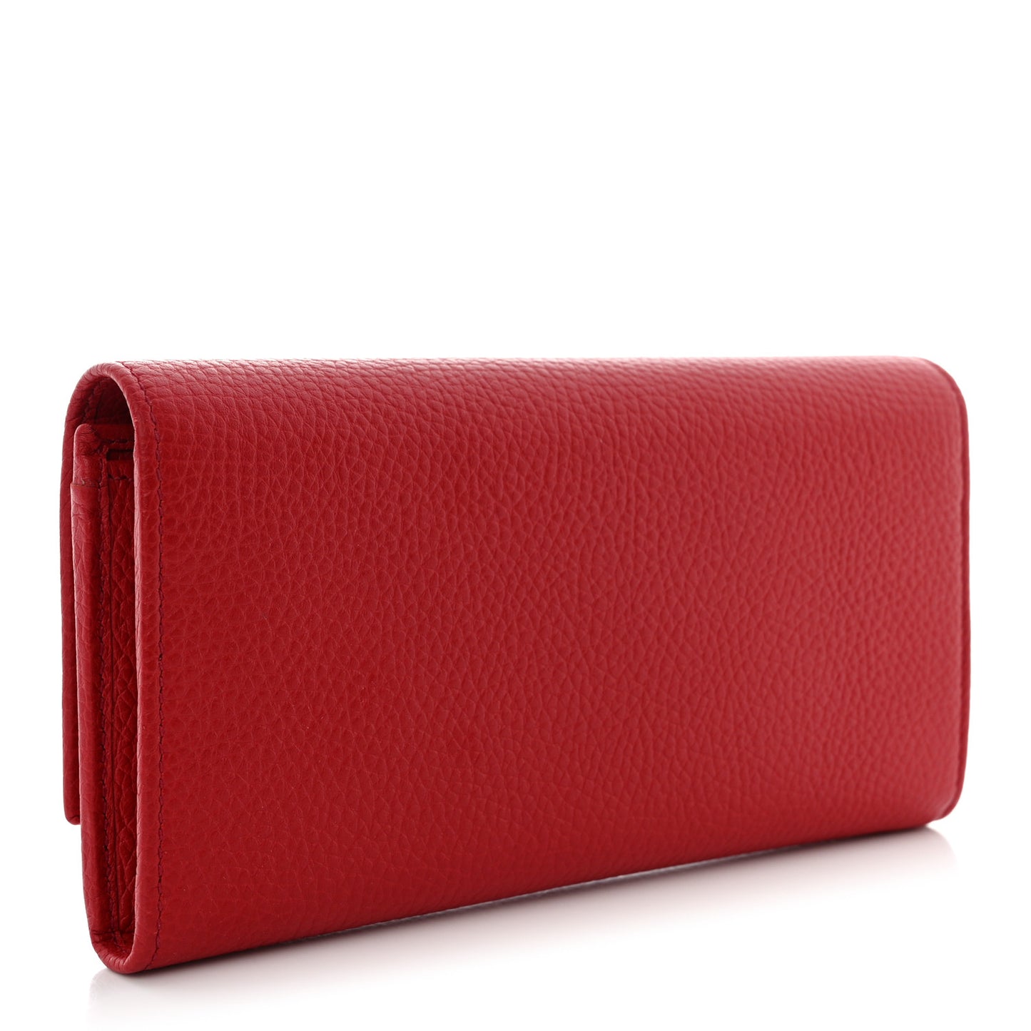Pebbled Calfskin Large Soho Continental Wallet Red