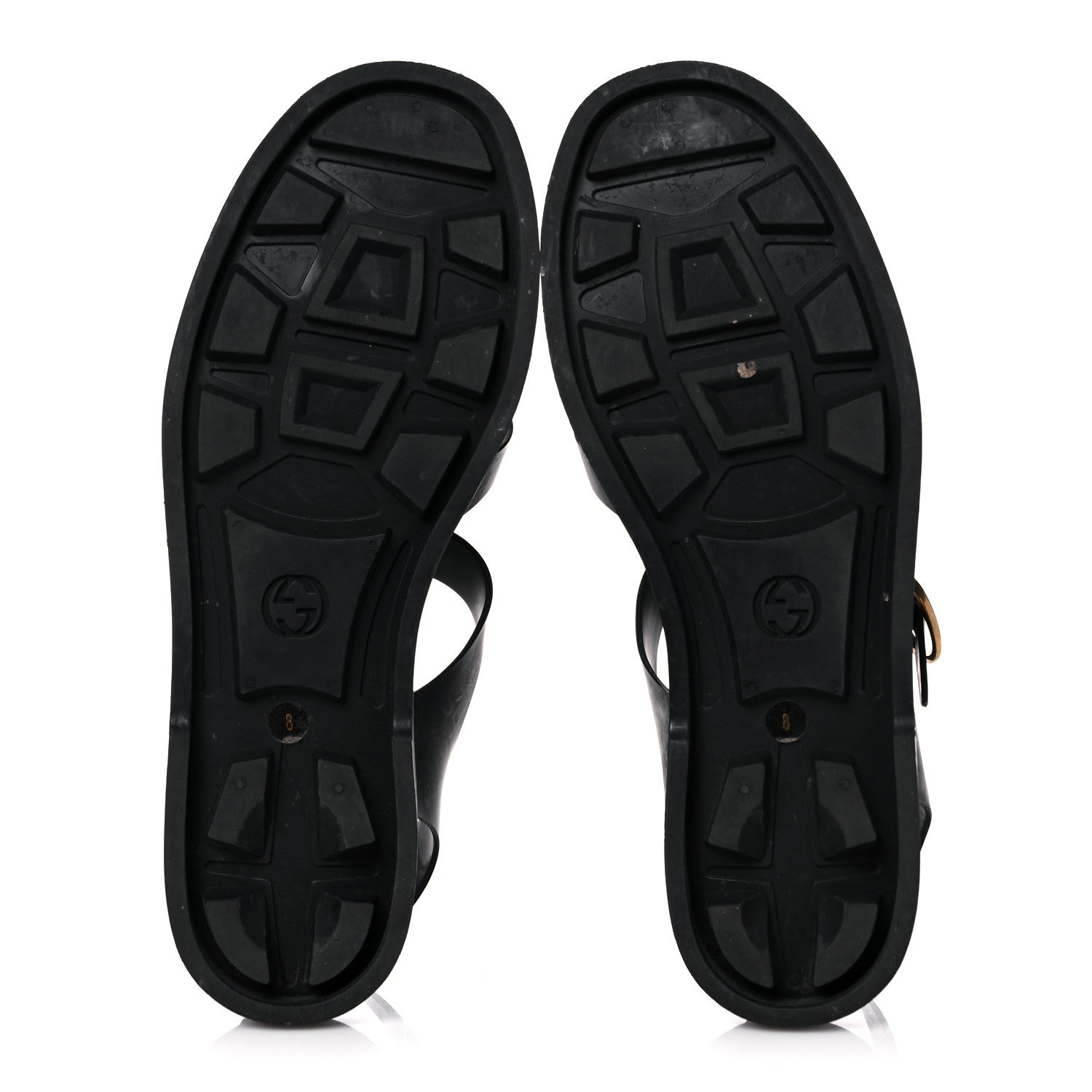 Gucci Rubber Mens Buckle Strap Sandal 8 Black 6 of 12
