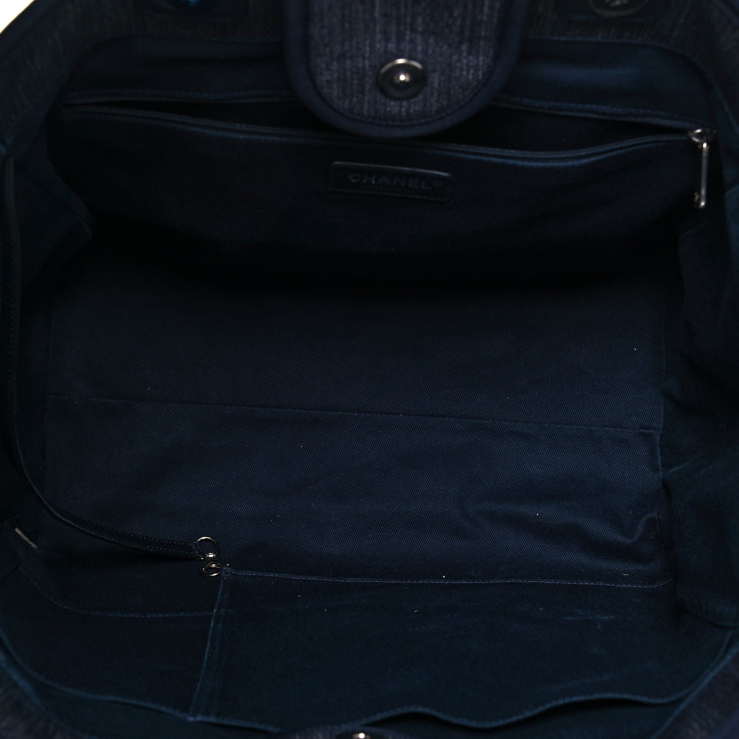 Chanel Denim Medium Deauville Tote Blue Orange 5 of 17