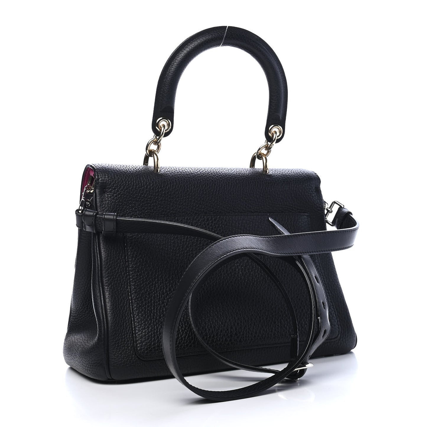 Bullcalf Small Be Dior Flap Black Fraise