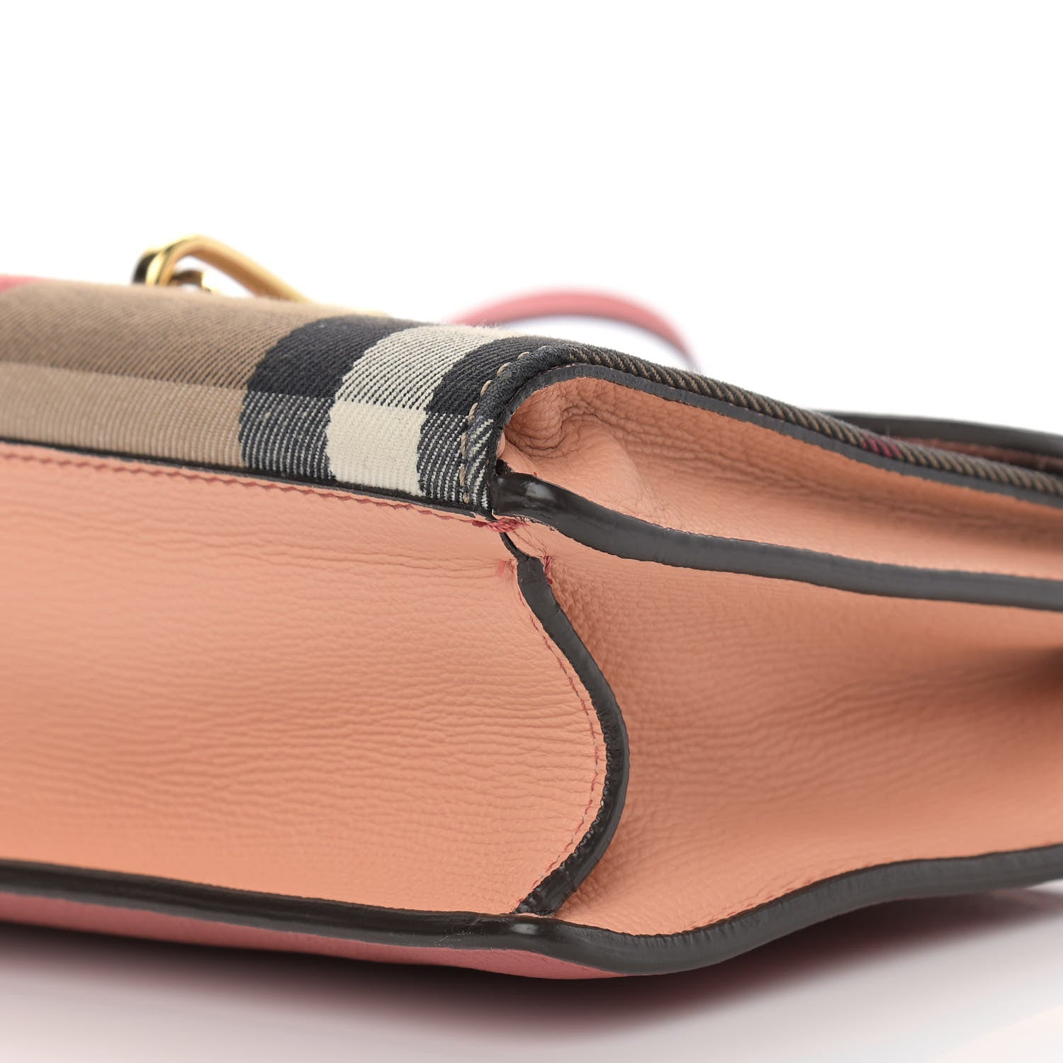 Burberry Derby Calfskin House Check Small Macken Crossbody Bag Copper Pink 9 of 14