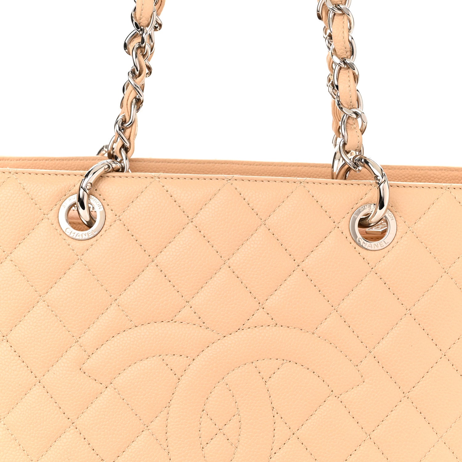 Chanel Caviar Quilted Grand Shopping Tote GST Beige Clair 8 of 12