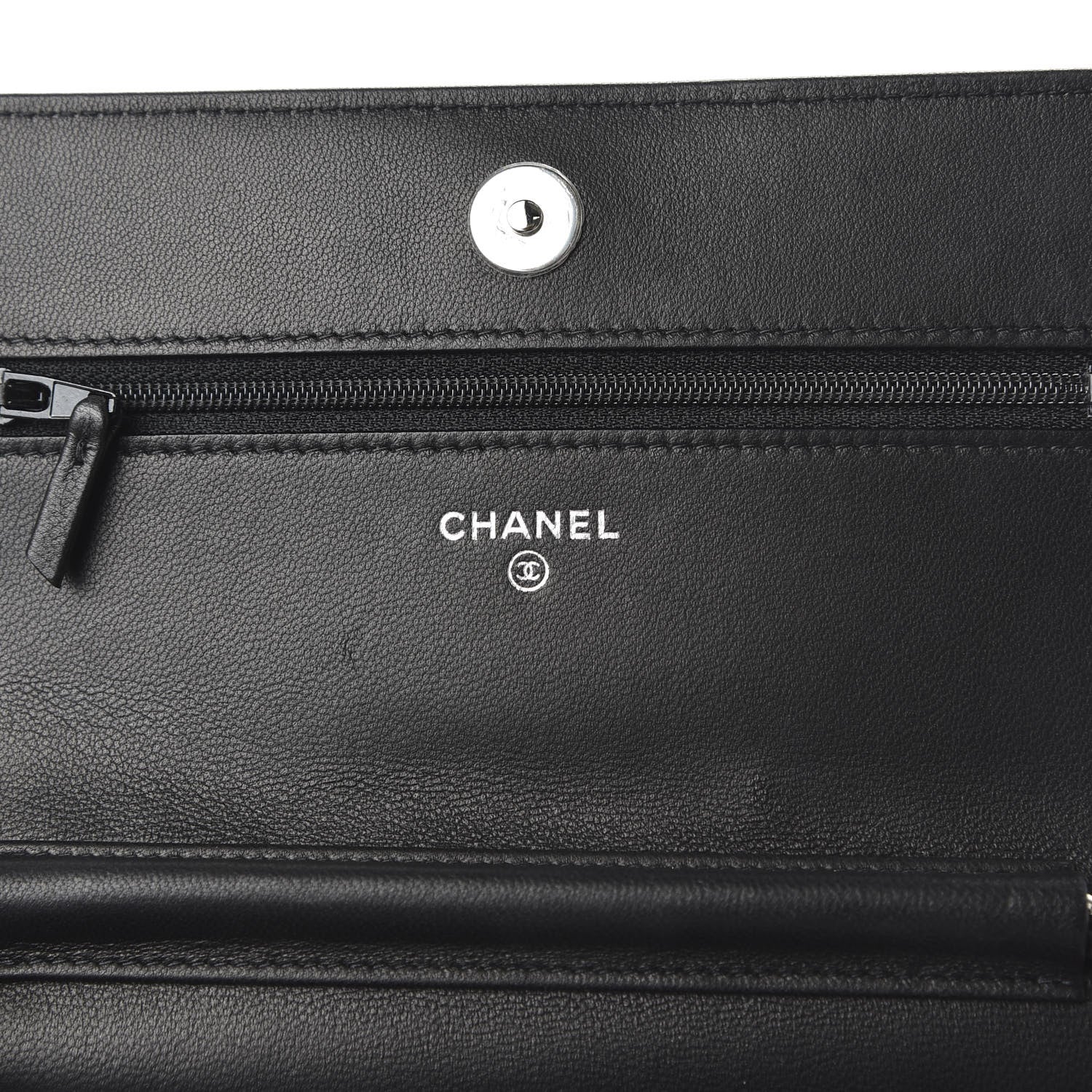 Chanel Calfskin Whipstitch Wallet On Chain WOC Black 8 of 12