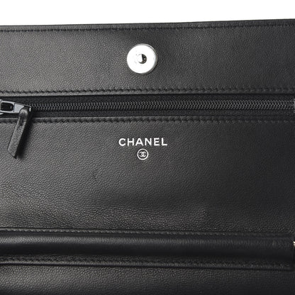 Chanel Calfskin Whipstitch Wallet On Chain WOC Black 8 of 12