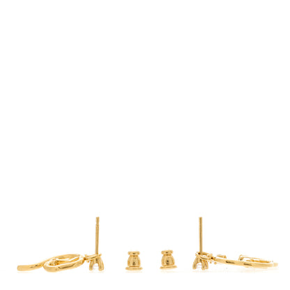 Fendi Metal Crystal Earrings Gold 3 of 4