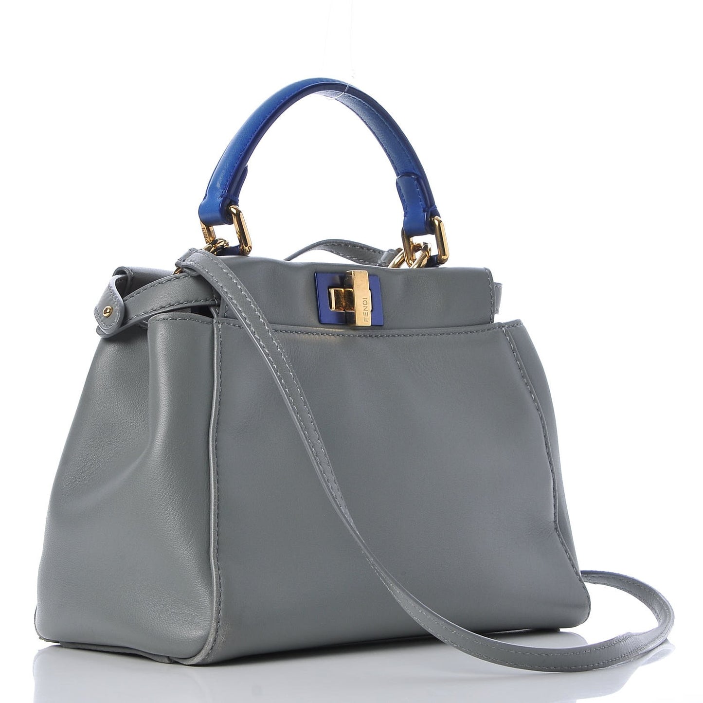 Nappa Colorblock Mini Peekaboo Iconic Satchel Grigio Chiaro Fragola Blue