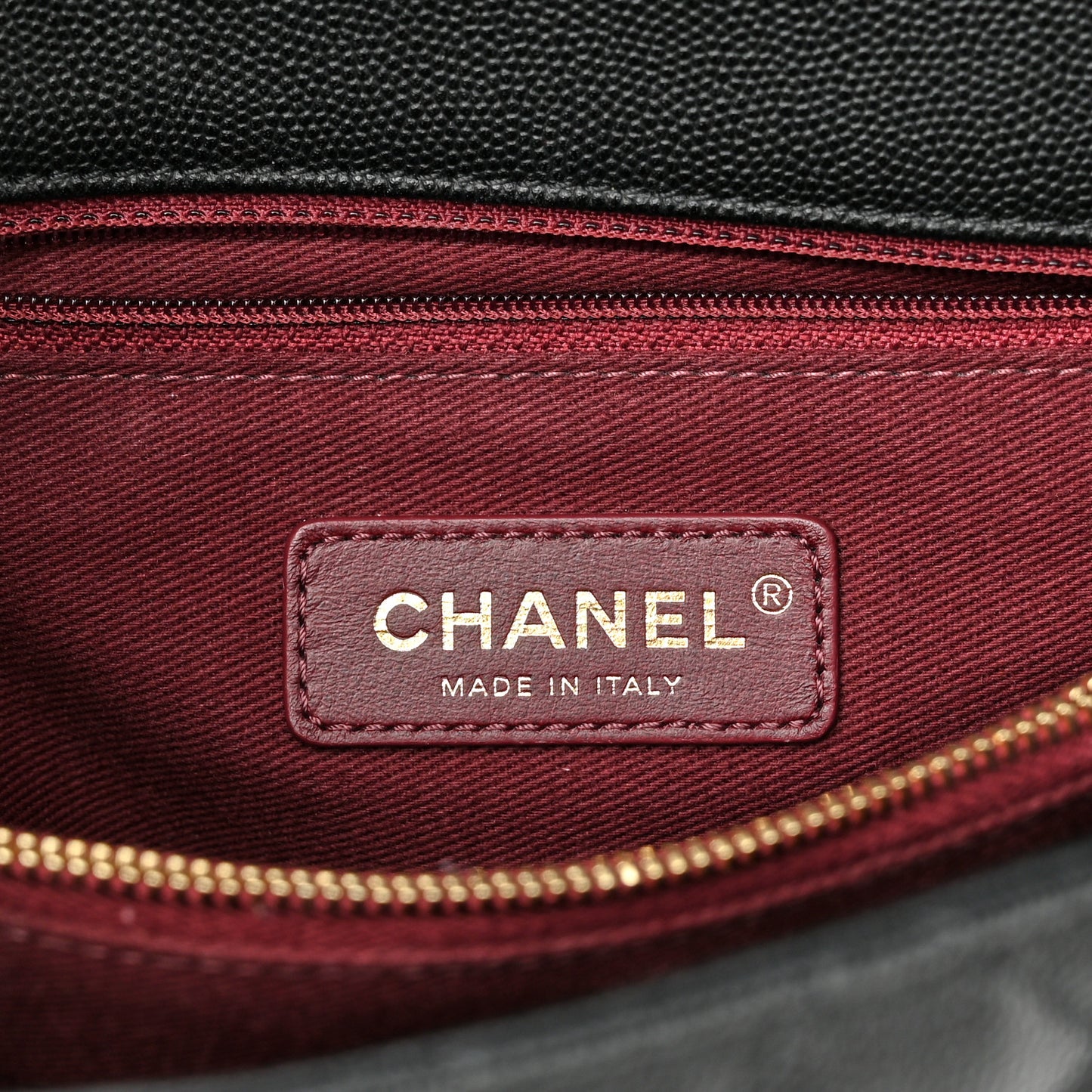 Caviar Quilted Medium Coco Handle Flap Black