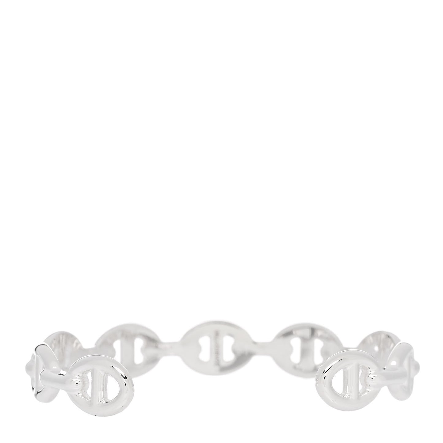 Sterling Silver MM Chaine d'Ancre Enchainee Cuff Bracelet ST