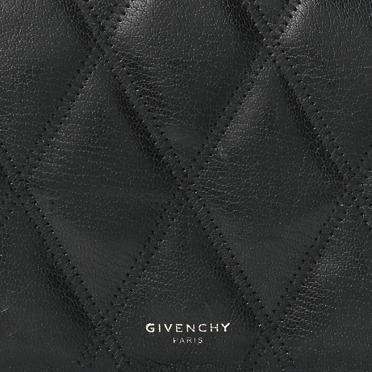 Goatskin Quilted GV3 Strap Wallet Black