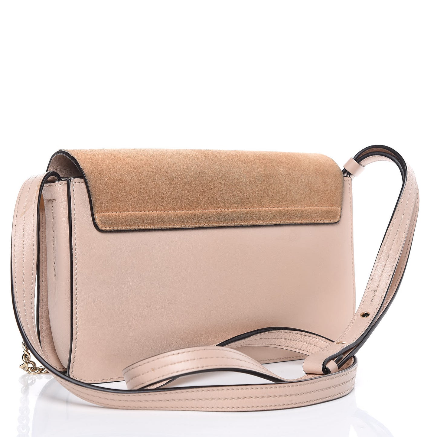 Suede Calfskin Small Faye Shoulder Bag Cement Pink