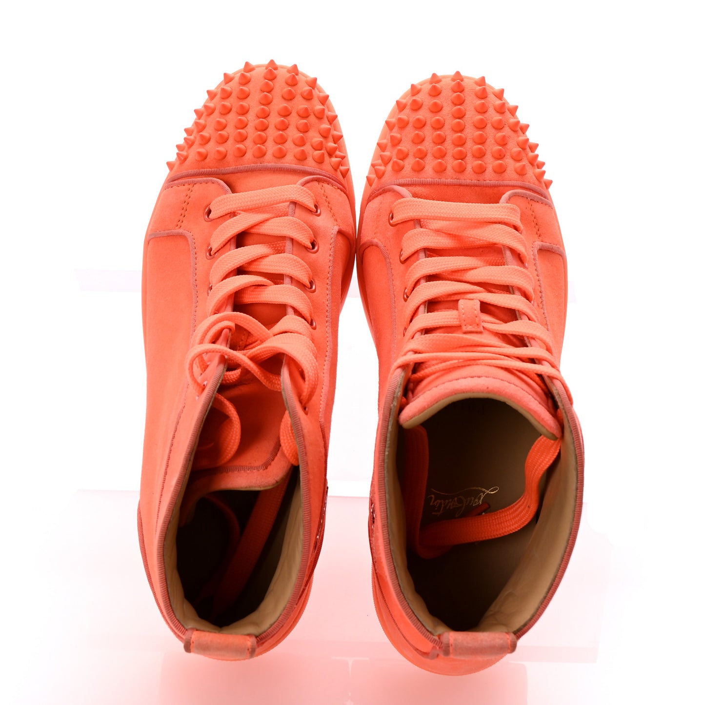 Veau Velours Mens Louis Orlato Flat Spikes Sneakers 42 Melon May