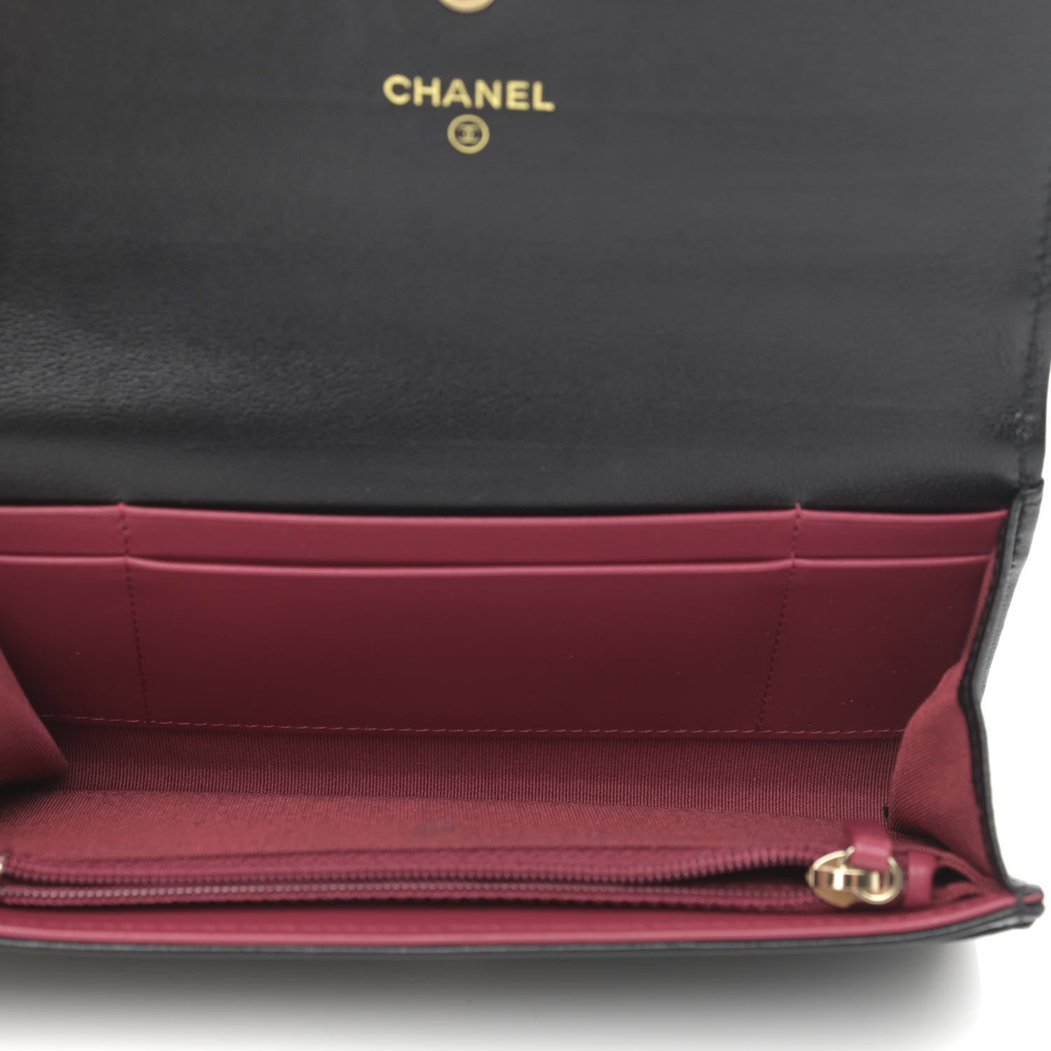 Chanel Shiny Goatskin Quilted Chanel 19 Flap Wallet Black 5 of 10