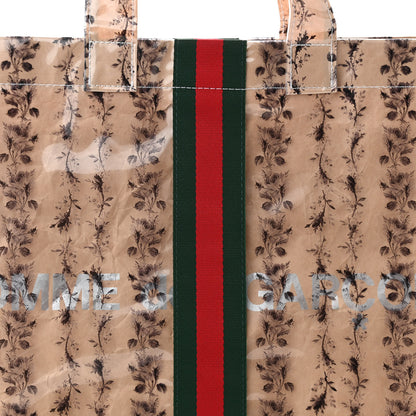 Gucci X COME DE GARCONS Plastic Web Floral Paper Shopper Tote 7 of 9