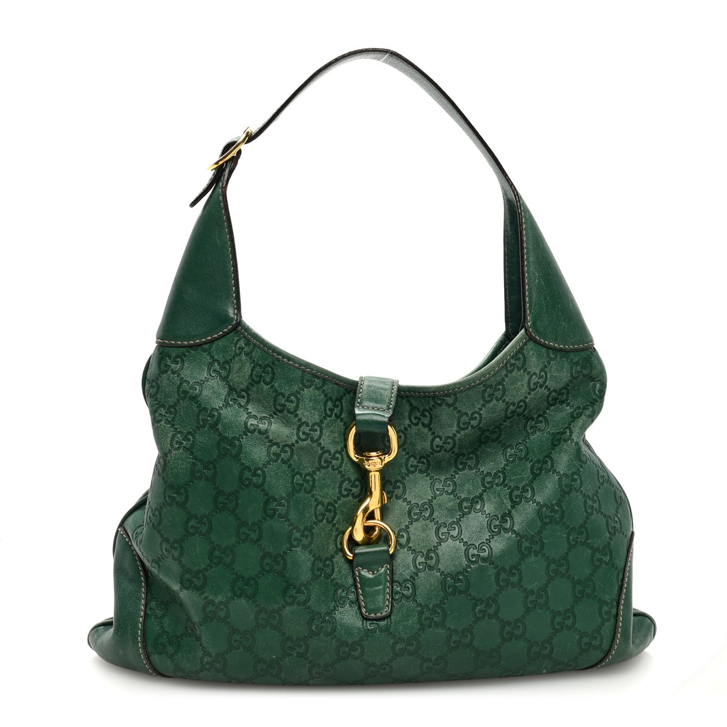 Gucci Guccissima Medium Jackie O Bouvier Hobo Green 1 of 13