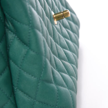 Chanel Caviar Quilted Small Coco Handle Flap Green 13 of 26