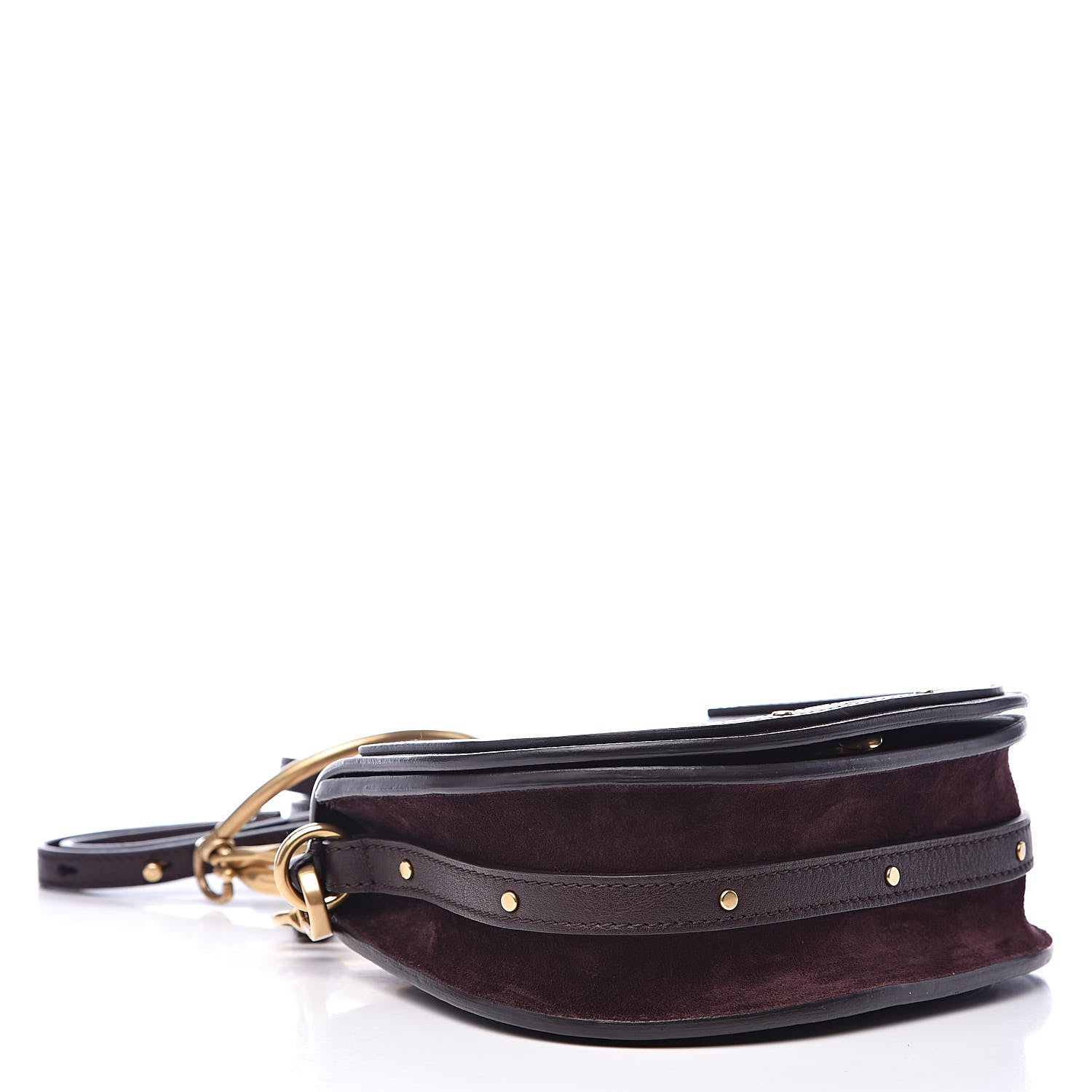 Chloe Calfskin Suede Small Nile Bracelet Bag Carbon Brown 5 of 13