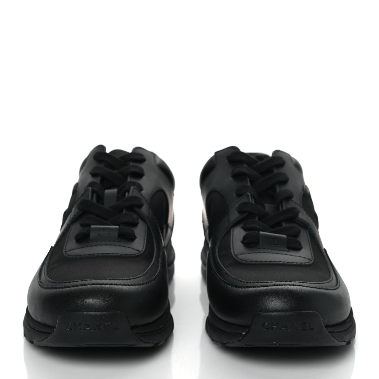 Chanel Calfskin Lambskin CC Uniform Sneakers 40 Black 2 of 8