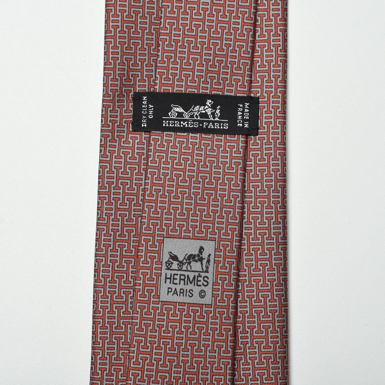 Hermes Silk Mens Mython Tie Black Gris Brique 3 of 4