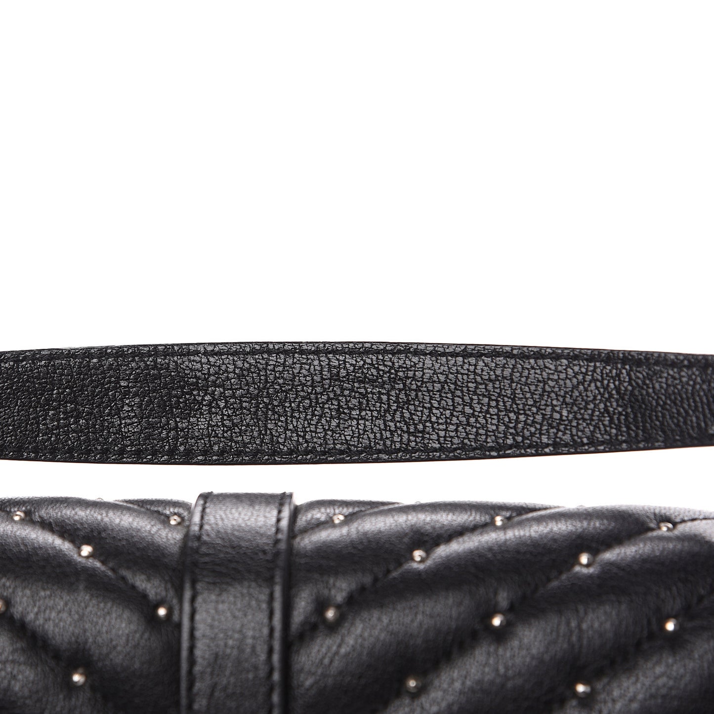 Lambskin Matelasse Chevron Studded Monogram Medium College Bag Black