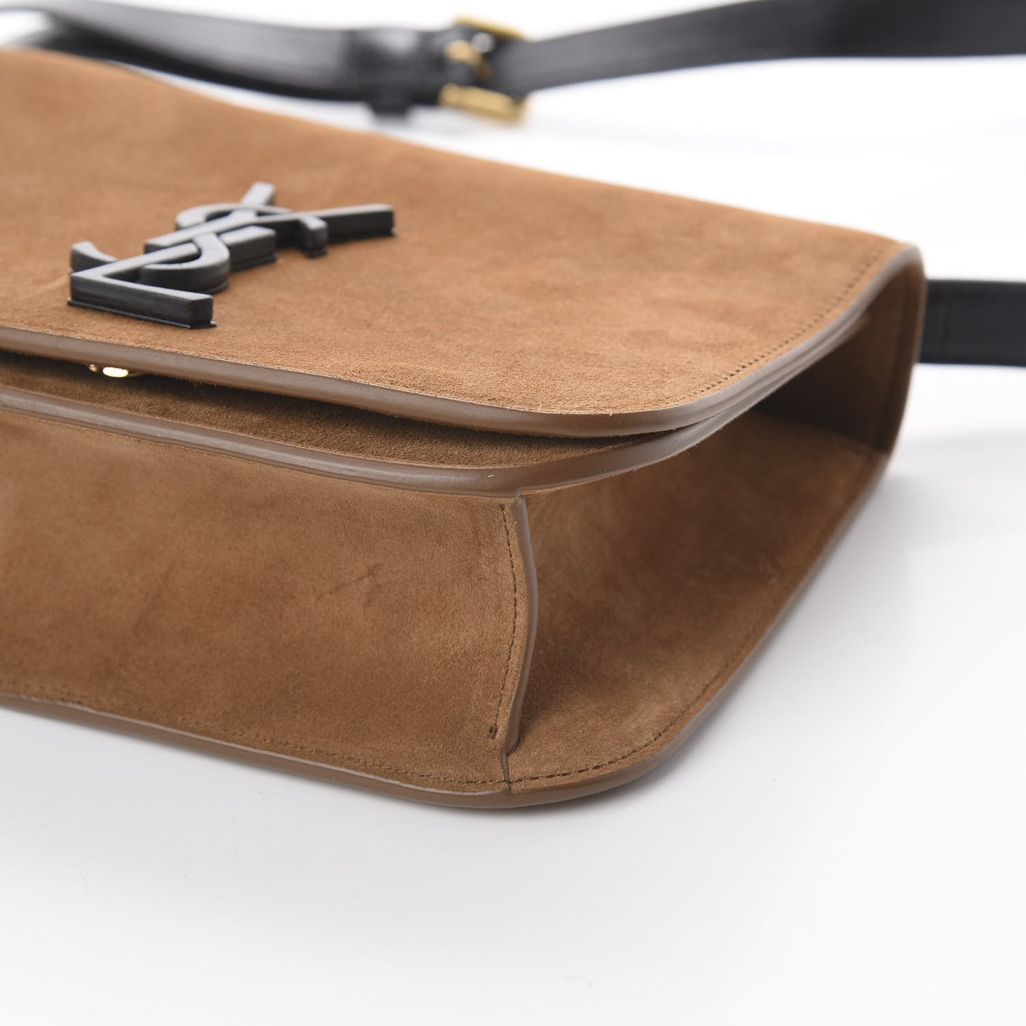 Suede Monogram Small Spontini Saddle Bag Brown