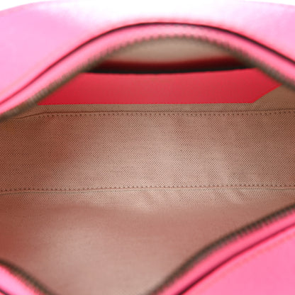 Gucci GG Supreme Monogram Textured Dollar Calfskin Web Ophidia Small Crossbody Bag Beige Ebony Fuchsia 5 of 13