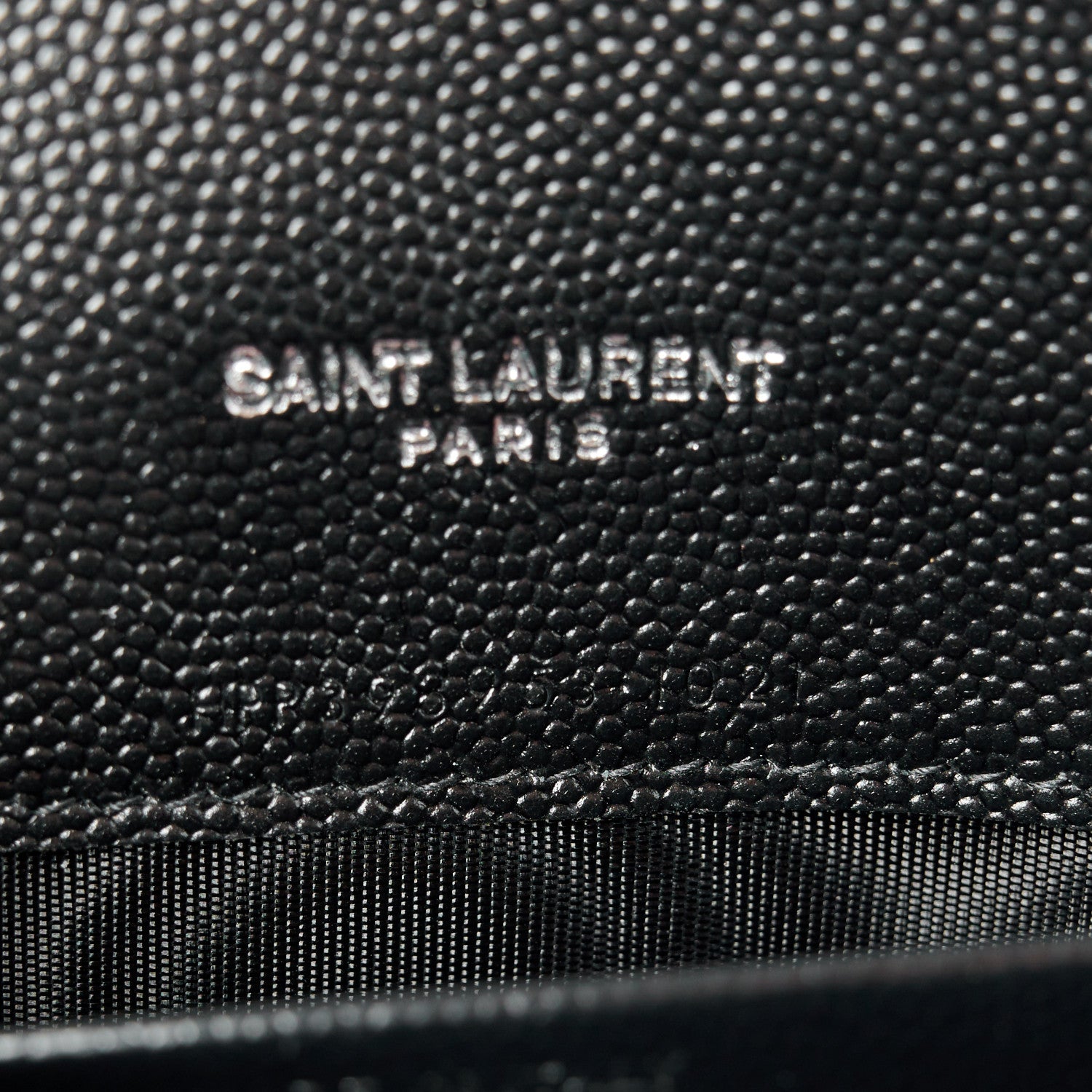 Saint Laurent Grain De Poudre Matelasse Chevron Monogram Envelope Chain Wallet Black 7 of 10